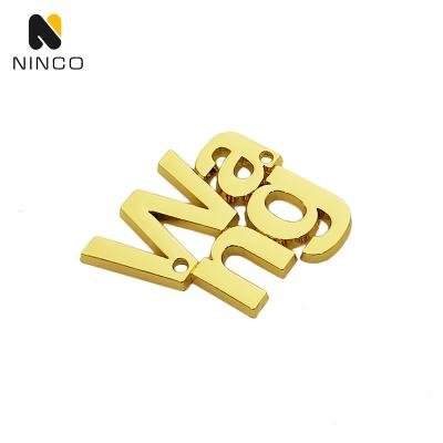 China Viable Stamped Other Garment Bag Accessories Metale 3D Logo Metale 3D Metal Logo Letter Metal Brand Plate Custom Labels for sale