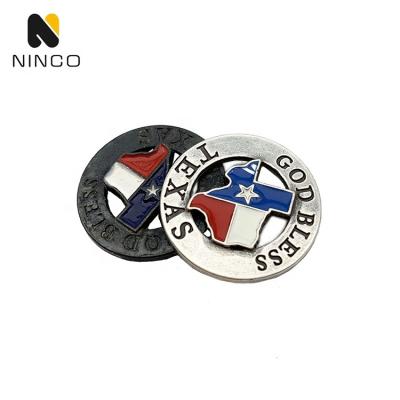 China Eco-Friendly/Nickel Free/Round Lead Free/Top Quality Texas Screw Back Enamel Saddle Conchos Logo Metal Tag Label Custom Made For Leather Belt Wallet for sale