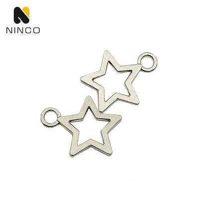 China Eco-Friendly/Nickel Free/Lead Free/Top Quality Cute Star Designers Zinc Alloy Charms And Small Logo Purse Charms Bracelets Jewelry Custom Pendant Tags Metal With Jump Ring for sale