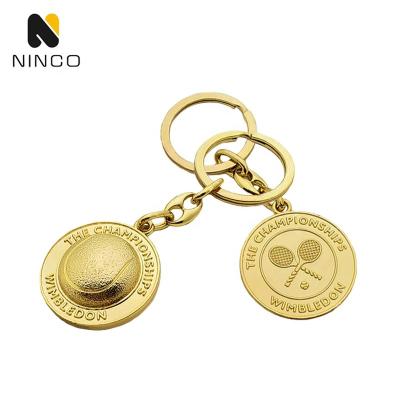 China Eco-Friendly/Nickel Free/Lead Free/Top Quality Gold Cute Purse Customize Tennis Designers Souvenir Gift Metal Hang Tags Initial Keychain Custom Logo Key Chain With Ring jump for sale