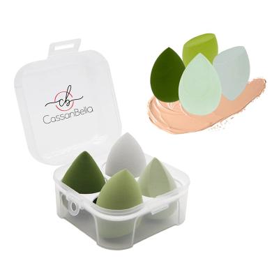 China Wet Dry Use Cassanbella 2022 4 Pcs Multi Colored Latex Beauty Makeup Blender Sponge Non Set With Box, Great For Liquid, Cream, And Powder for sale