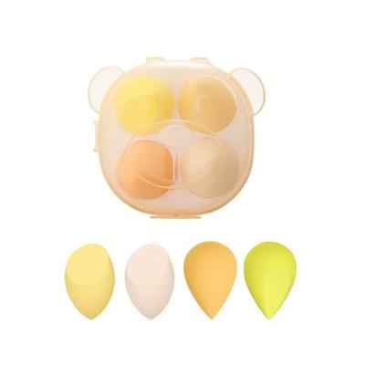 China Cassanbella Style 4 Pcs Latex Beauty Makeup Blender Wet Dry Use New Non Sponge Set With Bear Shape Box Big For Liquid Cream And Powder for sale