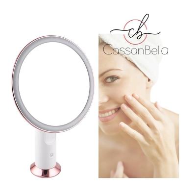 China New Cassanbella Wireless Portable Smart Touch Control LED Lighted Stand Lighted Vanity Makeup Mirror 90 Rotation And 8.3