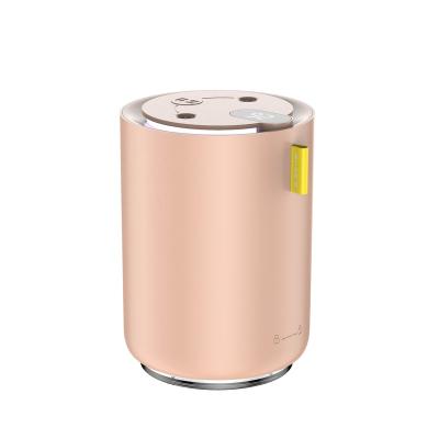 China Cassanbella Pink Dual Jet Portable Ultrasonic Air Purifier 500ml Cool Mist Humidifier, Auto Waterless and Timer Settings for sale