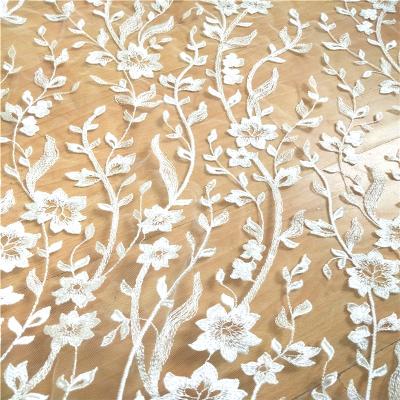 China Other China Factory Wholesale Large African French Lace Embroidery Fabric For Bridal Dress Fabric Wedding for sale