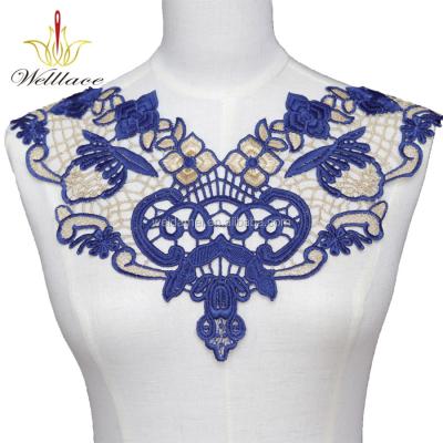 China Sustainable Applique 3D Embroidery Flower Collar Embroidery Patches Applique For Apparel for sale