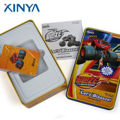 China For Home Use XINYA Wenzhou Cheap Price Customized Printing Weighted Playing Card Game With Tin Box for sale