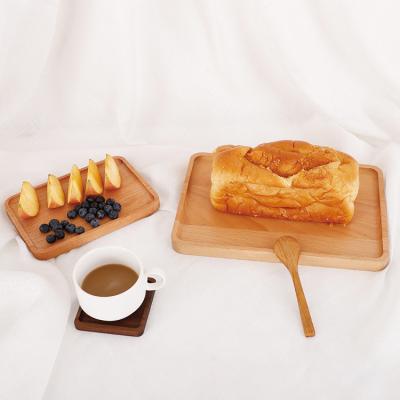 China Simple rectangular beech stain discount promotion handmade universal beech wood tray for sale