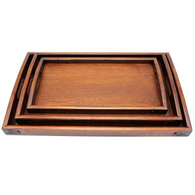 China Sustainable Japanese Style Hotel Tea Set Rectangular Storage Set Wooden Tray for sale