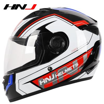 China Durable Factory Price HNJ DOT Adult Full Face Four Seasons Professional Motorcycle Riding Helmet for sale