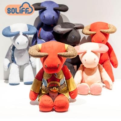 China Mondern Chinese Style Soft Bull Plush Toys Christmas Stuffed Plush Children Toy Animal for sale