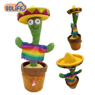 China Gifts Funny Electronic Musical Sing Cactus Enchanting Plush Toy Dancing Cactus Stuffed Toy for sale