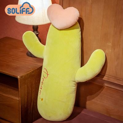 China China Anti-static Funny Decorative Sofa Sleep Pillow Body Cactus Plant Long Plush Pillow for sale