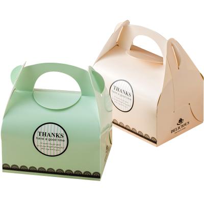 China Low MOQ Printing Recyclable Birthday Small Cake Packaging Box With Handle Cardboard Cake Boxes In Bulk for sale