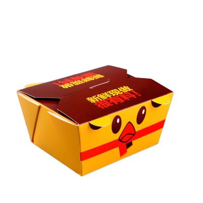 China Eco Friendly Delivery Recyclable Hot Dog Packaging Boxes Fried Chicken Kraft Paper Box Food Packaging for sale