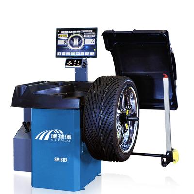 중국 SM-B192 Wheel Balance Machine 140rpm Laser Point Setting For Stricking Weights 1170*880*1160 mm 판매용