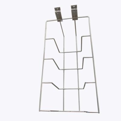 China Stored Pegboard Gridwall Slatwall Hook Metal Chrome Coated Wire Locker Slatwall Display Storage Basket for sale