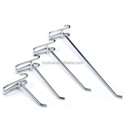 China Huohua Chrome Plate Single Hook Wire Fork Single Fork Display Hook For Gridwall for sale