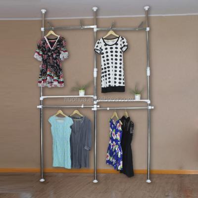 China Height Adjustable Shelves Huohua No Need To Open Any Hole On The Wall Mounted Lifting Clothes Drying Rack for sale