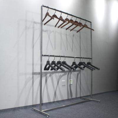 China Fashion simple popular design quality huohua tube style modern cheap double layer clothes racks for sale