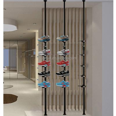 China Hot Selling Huohua Multifunctional Metal Shoe Model Rack Adjustable Height Shelves for sale