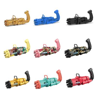 China 2021 China Guangdong New Portable Mini Gatling Automatic Bubble Blower Toy Ourdoor Gun For Kids for sale