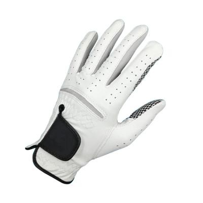 China Yohi Feel Premium Golf Glove Soft Comfortable Hot Sale New Design Made From Durable Genuine Leather Caddy White Custom Big Cabretta Golf Glove for sale