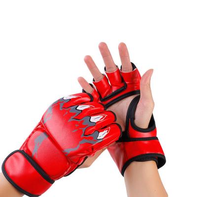 China 2021 Comfortable Custom Muttahida Majlis-e-Amal Boxing Yohi Logo Training Pu Half Boxing Gloves for Kids and Adult for sale