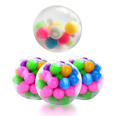 China 2021 Squeezable Yohi Relaxer Beads Colorful High Texture Compression Dnaes Gurgling Stress Ball Sensory Ball for sale