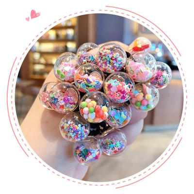 China Fashion Yohi 2/10/18 Pcs/Babies Quicksand Cute Cartoon Fruit Hair Ball Set For Kids Lovely Scrunchies Rubber for sale