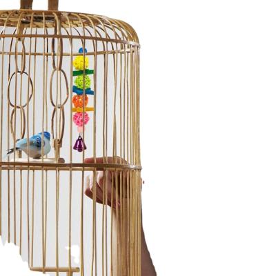 China Deluxe Colorful Yohi Parrot Chew Toys Natural Wooden Birds Perch Hang Chewing Swings Cage Bird Toys Parrot Tool for sale