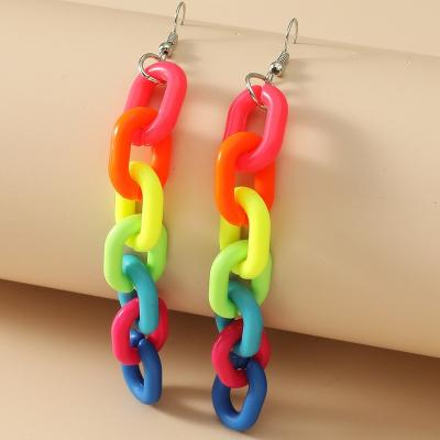 China FASHIONABLE Korean Color Dinosaur Alien Halloween Acrylic Chain Earrings, Women Acrylic Earring Jewelry Wholesale for sale