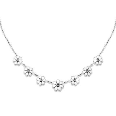 China Fashionable Wholesale Ladies Flower Floral Charm Stainless Steel Adjustable Necklace For Women for sale