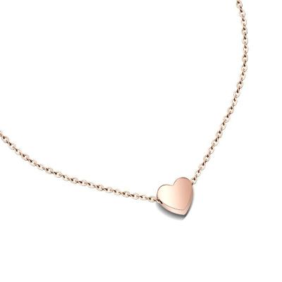 China New Arrival Trendy Stainless Steel Mini Heart Girls Wedding Necklace Korean Necklaces For Lover for sale