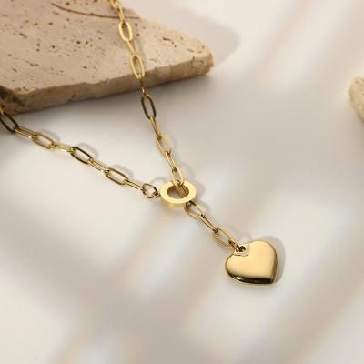 China Stainless Steel TRENDY Cubic Heart Pendant Necklace for sale