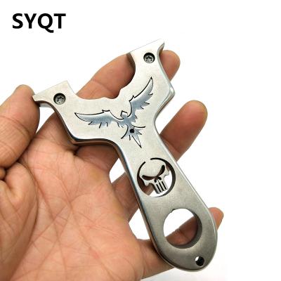 China New Stainless Steel Angel Flat Rubber Band Slingshot Wire Cut Demon Slingshot Outdoor Hunting Slingshot Tianshikulou1 for sale