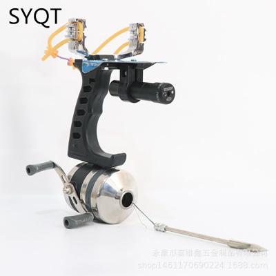 China New SHORING Metal Recurve Hal Fishing Reel Adjustable Laser Alloy Bow Head Slingshot Sten Fishing Dart Set Stainless Toys for sale