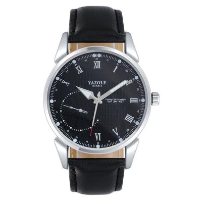 China Roman Dial Watch Slim Black Casual Men's Day/Date Fashion Quartz Watch Business Watch for sale