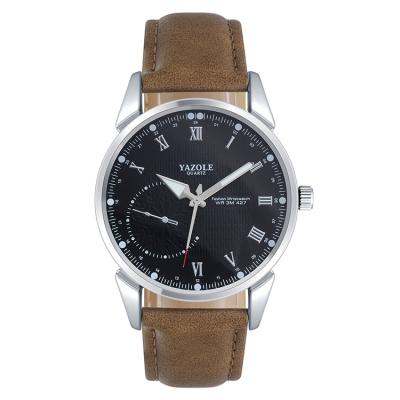 China Roman Dial Watch Slim Black Casual Men's Day/Date Fashion Quartz Watch Business Watch for sale