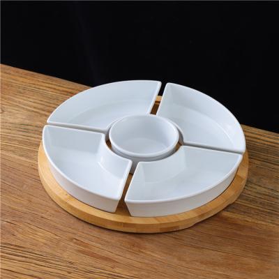 China Hot Selling High Quality Custom White Food Serving Tray Snack Porcelain Serving Dish Viable For Party Wedding for sale