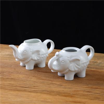 China Creative Afternoon Tea Time Elephant Shape Design Coffee Tea Sets Stored Ceramic Teapots For Home Hotel for sale