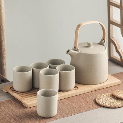 China Japanese Style Modern Matte Tea Sets New Arrivals Stored Antique Ceramic Tea Set Afternoon With Tray for sale