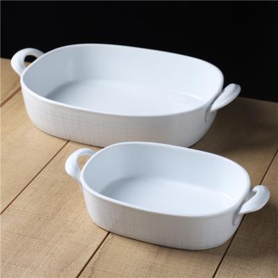 China Viable wholesale cheap custom size porcelain turkey size price ceramic bread cake bakeware molds for home kitchen for sale