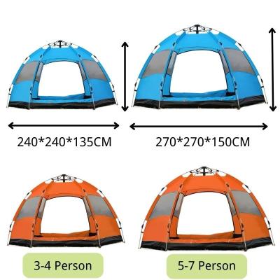 China Water Make Up 6 Person Family UV-Resistant Noise Up Beach Tent Easy Setup With 4 Meshes And Two Doors, Knoked Resistant Bottom Cover Fabric, Waterproof And Anti-UV for sale