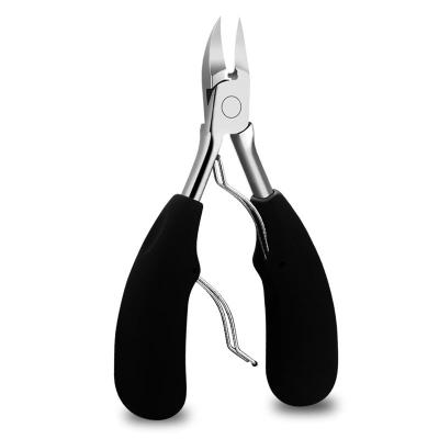 China High Quality Sharp Wide Black Stainless Steel Handle Red Handle Pedicure Tools Nail Cuticle Cutter Scissors for sale