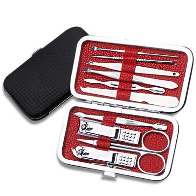 China Fashion Custom 10 Pcs Stainless Steel Manicure Pedicure Set Nail Tools All In One Multifunctional Care Set for sale