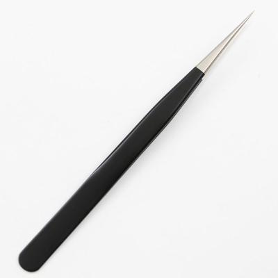 China Eyelash Extension Flexibility High Quality Large Rust Resistant Stainless Steel Eyelash Extension Tweezers Lashes Clips Set Black for sale