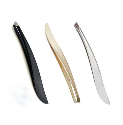 China Lightweight Quick Delivery Premium Stainless Steel Effortless Eyebrow Plucking Tweezers Gold For For Facial Body for sale