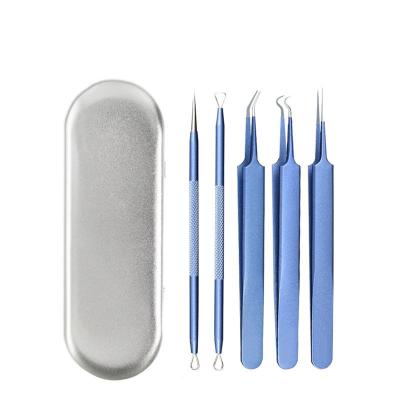 China Acne Extractor Best Selling Practical Blackhead Acne Extractor Pimple Pimple Removal Bundle 5 in 1 With Private Logo for sale