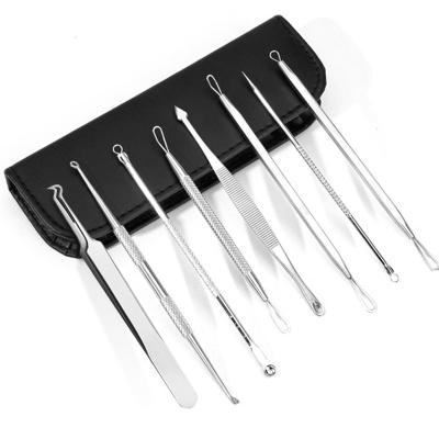 China Professional Multi Purpose Stainless Steel Pimple Extractor High Quality Black Primer Removal Set 11.5/11.8/12.1/12.3/12.8cm for sale